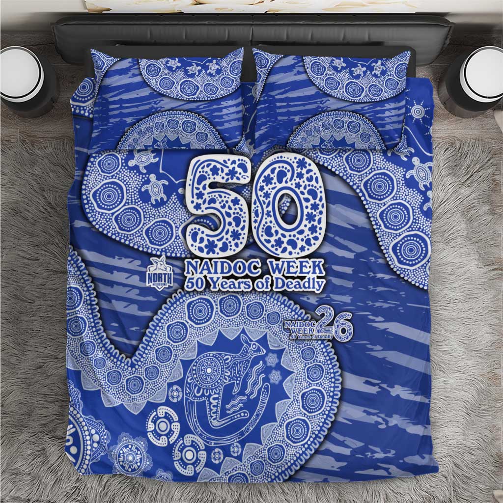 North Melbourne Kangaroos NAIDOC Week 2026 Bedding Set Australian Aboriginal Dot Art Dreamtime Pattern Style