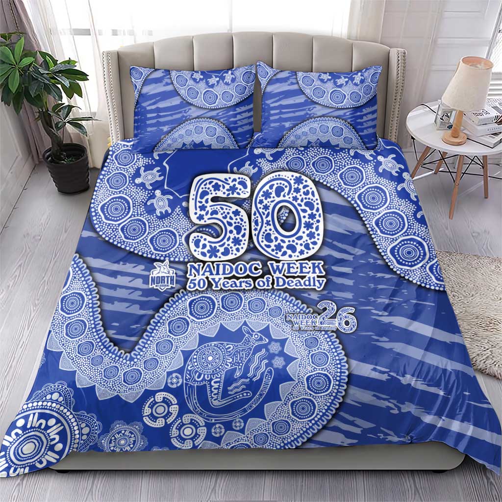 North Melbourne Kangaroos NAIDOC Week 2026 Bedding Set Australian Aboriginal Dot Art Dreamtime Pattern Style