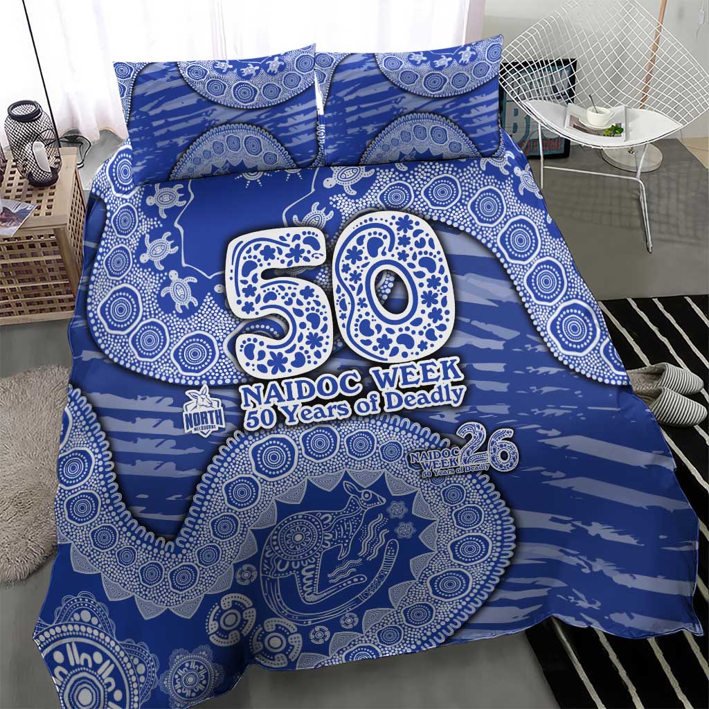 North Melbourne Kangaroos NAIDOC Week 2026 Bedding Set Australian Aboriginal Dot Art Dreamtime Pattern Style