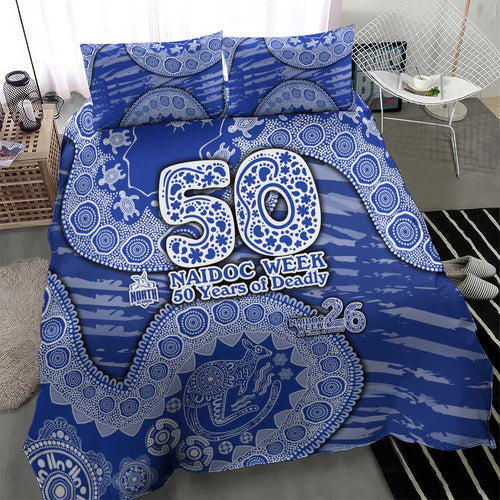 North Melbourne Kangaroos NAIDOC Week 2026 Bedding Set Australian Aboriginal Dot Art Dreamtime Pattern Style