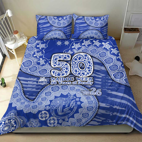 North Melbourne Kangaroos NAIDOC Week 2026 Bedding Set Australian Aboriginal Dot Art Dreamtime Pattern Style
