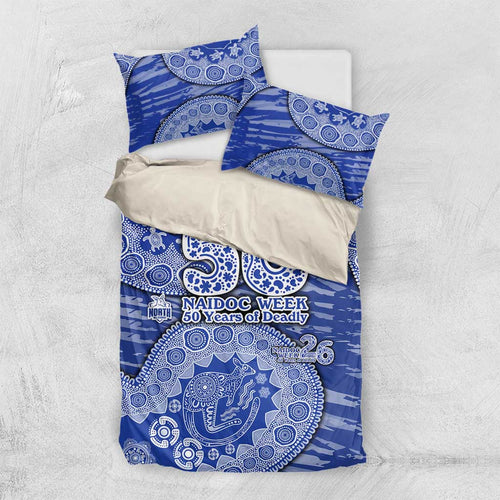 North Melbourne Kangaroos NAIDOC Week 2026 Bedding Set Australian Aboriginal Dot Art Dreamtime Pattern Style
