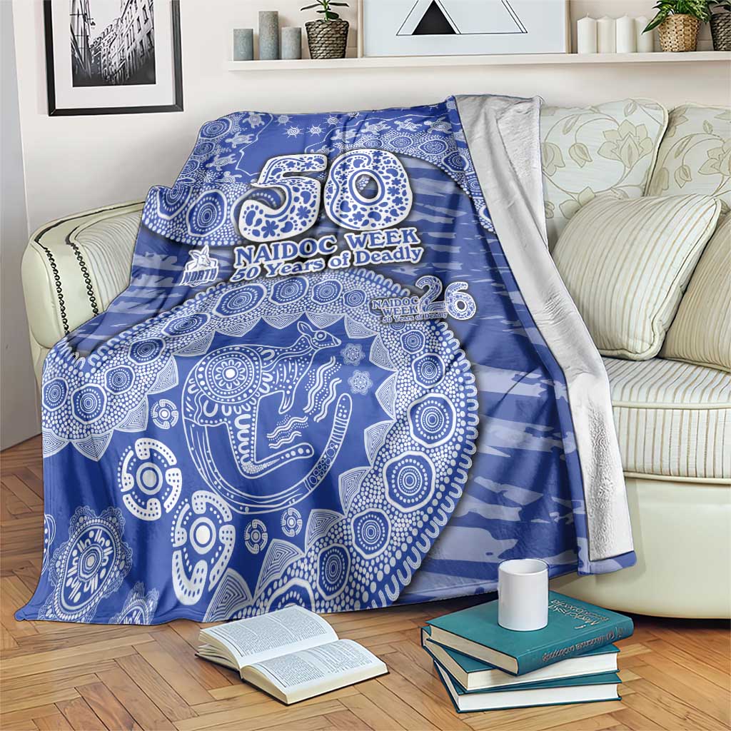 North Melbourne Kangaroos NAIDOC Week 2026 Blanket Australian Aboriginal Dot Art Dreamtime Pattern Style