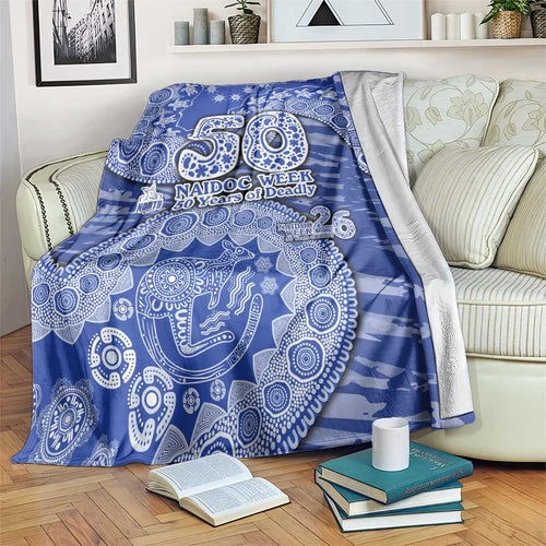 North Melbourne Kangaroos NAIDOC Week 2026 Blanket Australian Aboriginal Dot Art Dreamtime Pattern Style