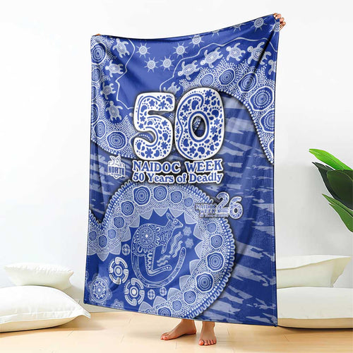North Melbourne Kangaroos NAIDOC Week 2026 Blanket Australian Aboriginal Dot Art Dreamtime Pattern Style