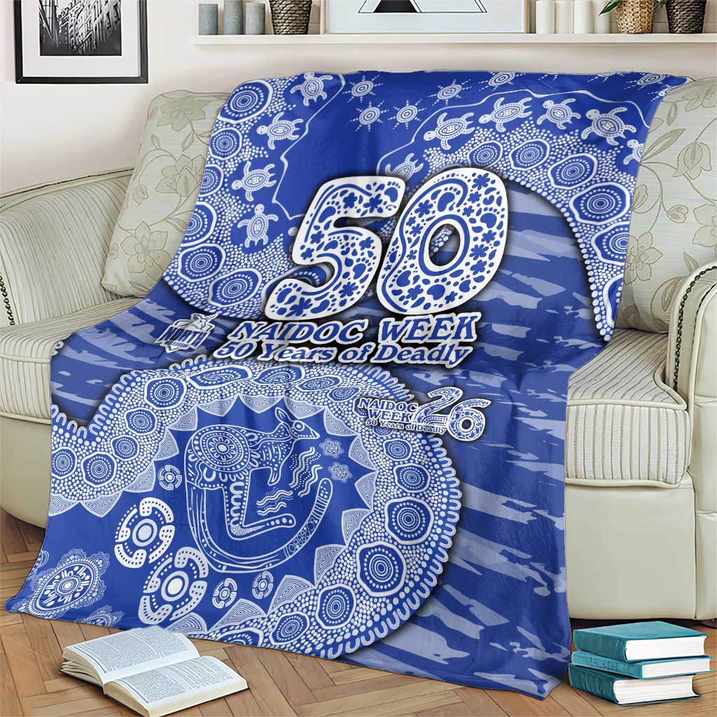 North Melbourne Kangaroos NAIDOC Week 2026 Blanket Australian Aboriginal Dot Art Dreamtime Pattern Style