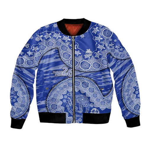 North Melbourne Kangaroos NAIDOC Week 2026 Bomber Jacket Australian Aboriginal Dot Art Dreamtime Pattern Style