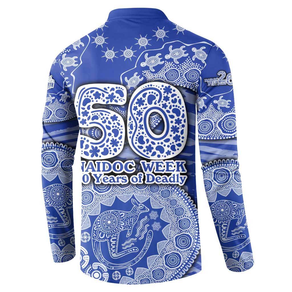 North Melbourne Kangaroos NAIDOC Week 2026 Button Sweatshirt Australian Aboriginal Dot Art Dreamtime Pattern Style