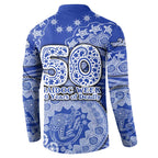 North Melbourne Kangaroos NAIDOC Week 2026 Button Sweatshirt Australian Aboriginal Dot Art Dreamtime Pattern Style