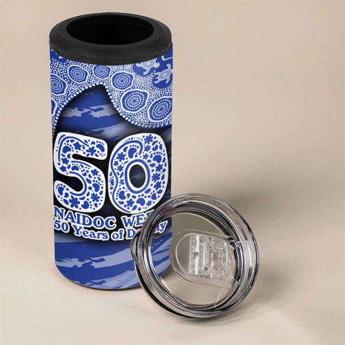 North Melbourne Kangaroos NAIDOC Week 2026 4 in 1 Can Cooler Tumbler Australian Aboriginal Dot Art Dreamtime Pattern Style
