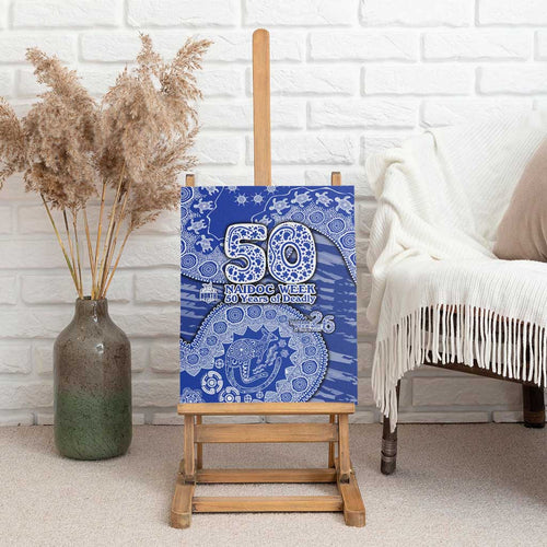 North Melbourne Kangaroos NAIDOC Week 2026 Canvas Wall Art Australian Aboriginal Dot Art Dreamtime Pattern Style