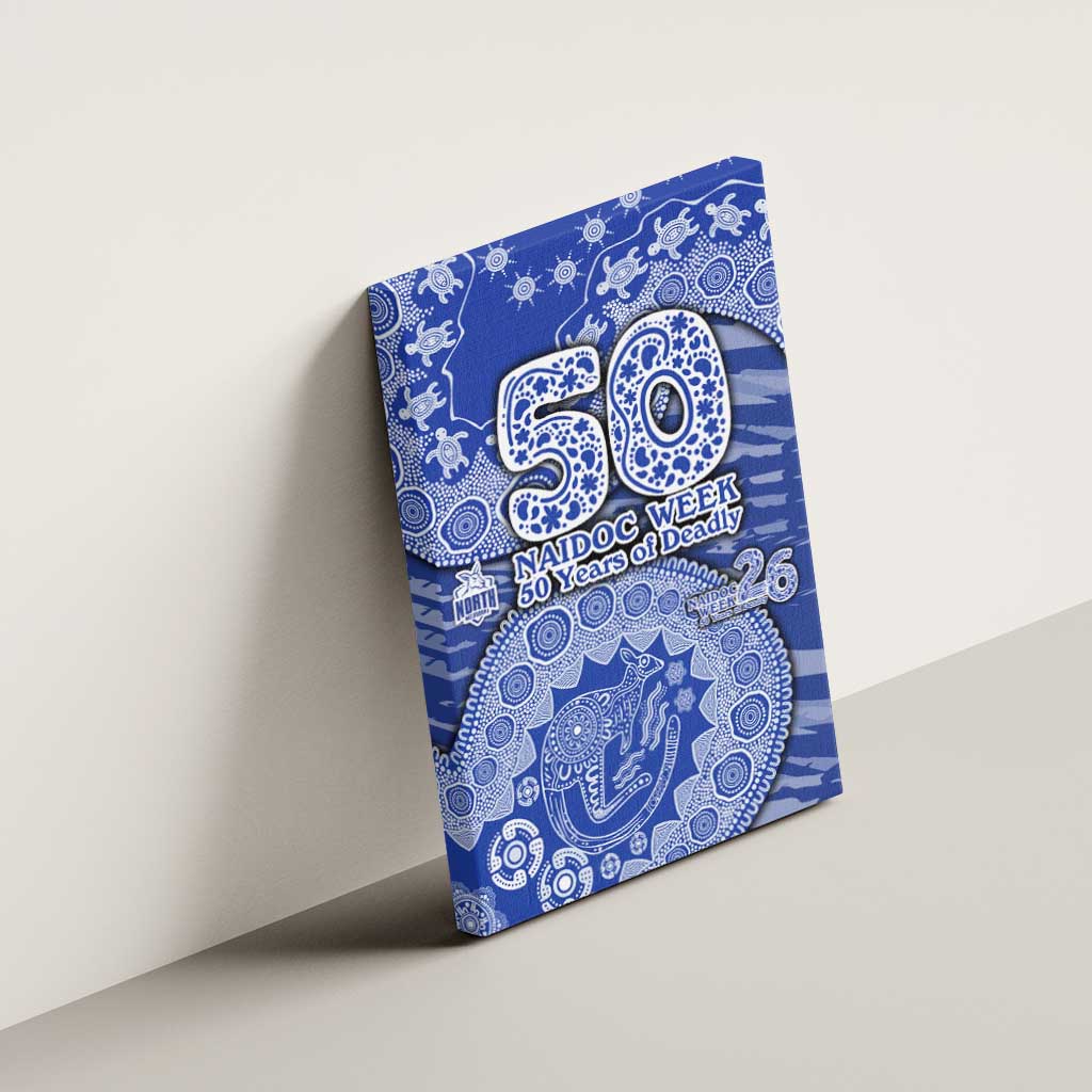 North Melbourne Kangaroos NAIDOC Week 2026 Canvas Wall Art Australian Aboriginal Dot Art Dreamtime Pattern Style