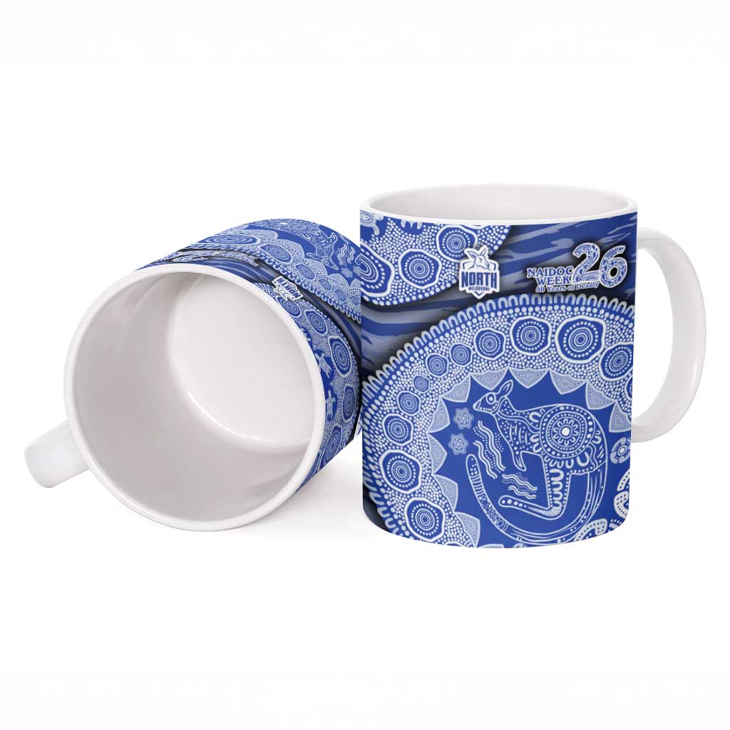 North Melbourne Kangaroos NAIDOC Week 2026 Ceramic Mug Australian Aboriginal Dot Art Dreamtime Pattern Style