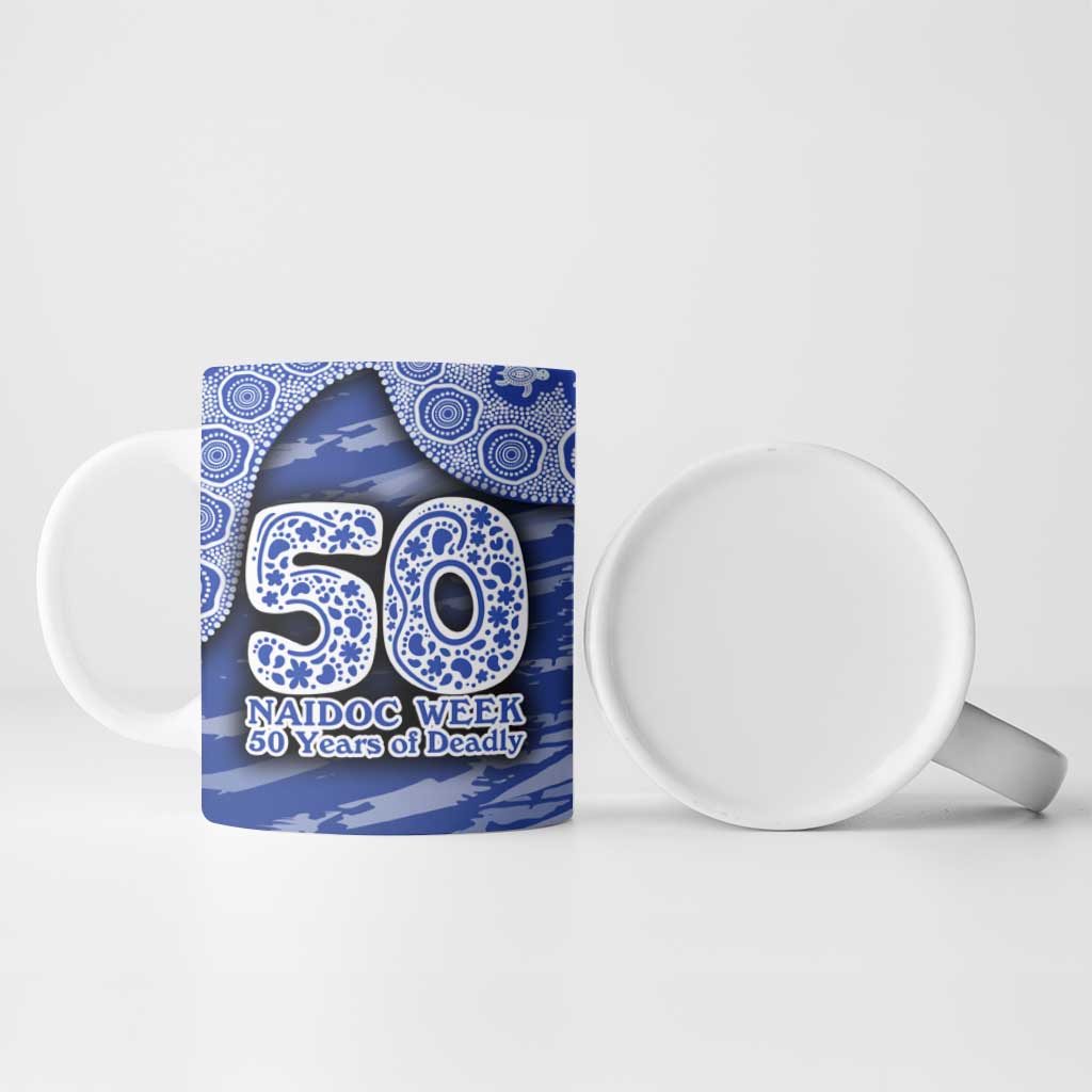 North Melbourne Kangaroos NAIDOC Week 2026 Ceramic Mug Australian Aboriginal Dot Art Dreamtime Pattern Style