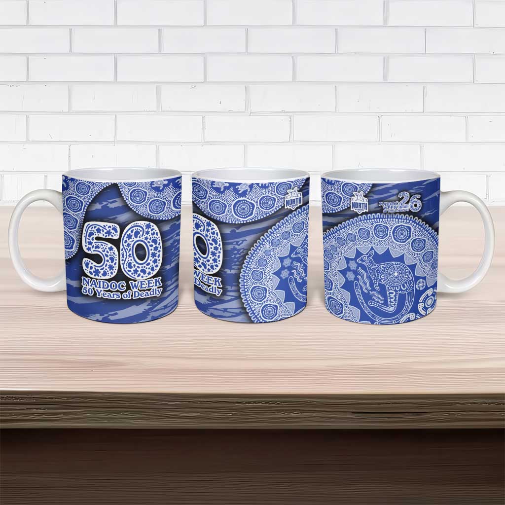 North Melbourne Kangaroos NAIDOC Week 2026 Ceramic Mug Australian Aboriginal Dot Art Dreamtime Pattern Style