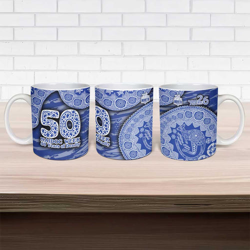 North Melbourne Kangaroos NAIDOC Week 2026 Ceramic Mug Australian Aboriginal Dot Art Dreamtime Pattern Style