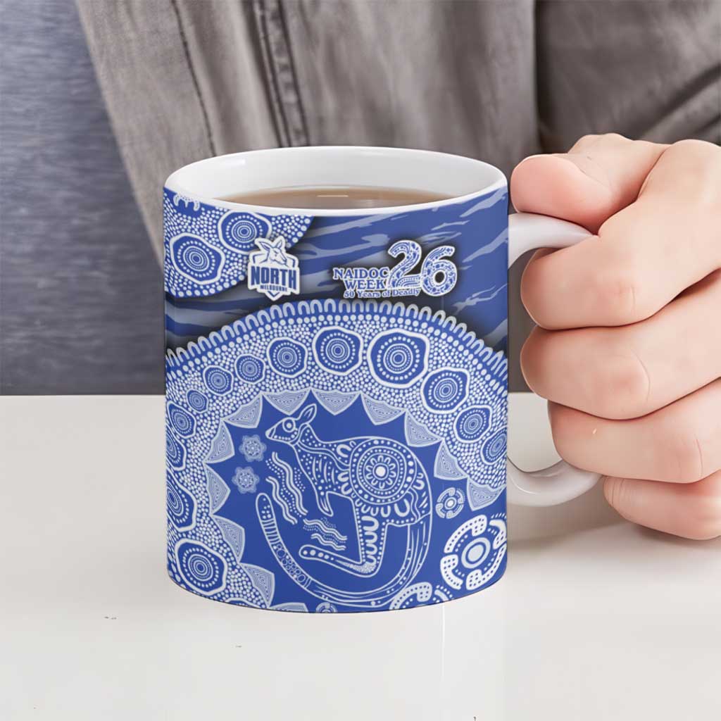 North Melbourne Kangaroos NAIDOC Week 2026 Ceramic Mug Australian Aboriginal Dot Art Dreamtime Pattern Style