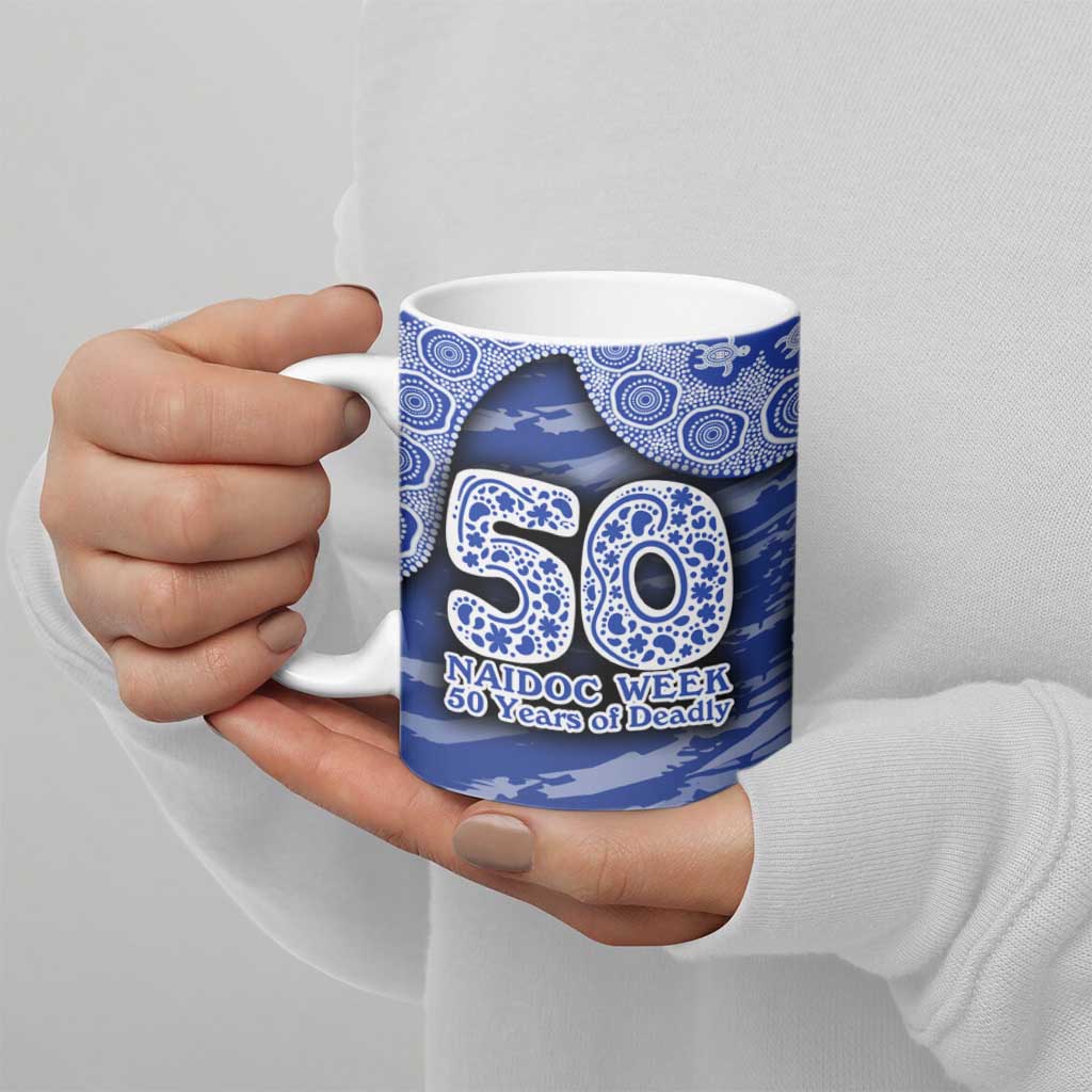 North Melbourne Kangaroos NAIDOC Week 2026 Ceramic Mug Australian Aboriginal Dot Art Dreamtime Pattern Style