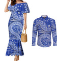 North Melbourne Kangaroos NAIDOC Week 2026 Couples Matching Mermaid Dress and Long Sleeve Button Shirt Australian Aboriginal Dot Art Dreamtime Pattern Style