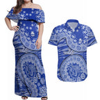 North Melbourne Kangaroos NAIDOC Week 2026 Couples Matching Off Shoulder Maxi Dress and Hawaiian Shirt Australian Aboriginal Dot Art Dreamtime Pattern Style