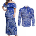 North Melbourne Kangaroos NAIDOC Week 2026 Couples Matching Off Shoulder Maxi Dress and Long Sleeve Button Shirt Australian Aboriginal Dot Art Dreamtime Pattern Style