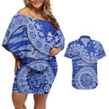North Melbourne Kangaroos NAIDOC Week 2026 Couples Matching Off Shoulder Short Dress and Hawaiian Shirt Australian Aboriginal Dot Art Dreamtime Pattern Style