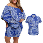 North Melbourne Kangaroos NAIDOC Week 2026 Couples Matching Off Shoulder Short Dress and Hawaiian Shirt Australian Aboriginal Dot Art Dreamtime Pattern Style