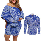 North Melbourne Kangaroos NAIDOC Week 2026 Couples Matching Off Shoulder Short Dress and Long Sleeve Button Shirt Australian Aboriginal Dot Art Dreamtime Pattern Style
