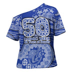 North Melbourne Kangaroos NAIDOC Week 2026 Cross Shoulder Shirt Australian Aboriginal Dot Art Dreamtime Pattern Style