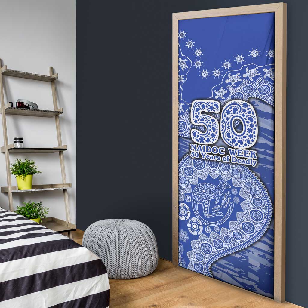 North Melbourne Kangaroos NAIDOC Week 2026 Door Cover Australian Aboriginal Dot Art Dreamtime Pattern Style