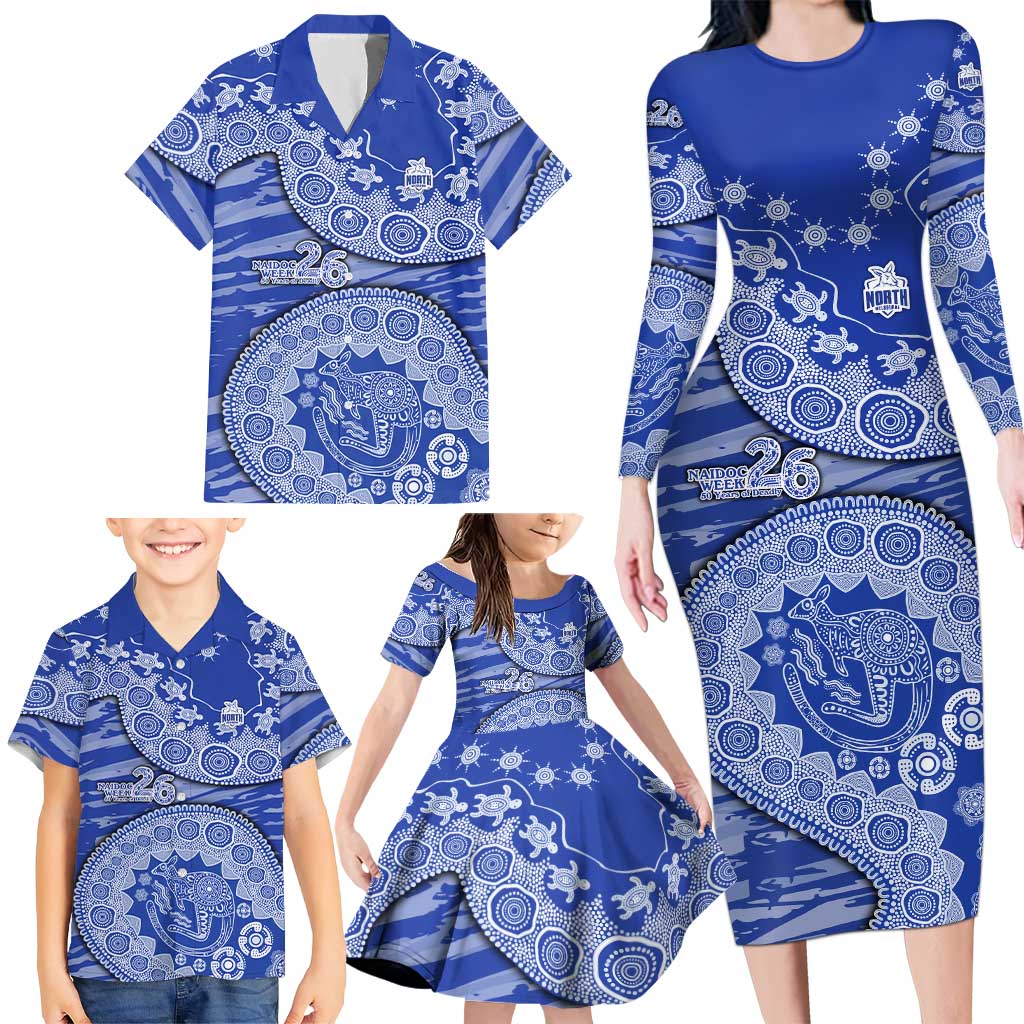 North Melbourne Kangaroos NAIDOC Week 2026 Family Matching Long Sleeve Bodycon Dress and Hawaiian Shirt Australian Aboriginal Dot Art Dreamtime Pattern Style