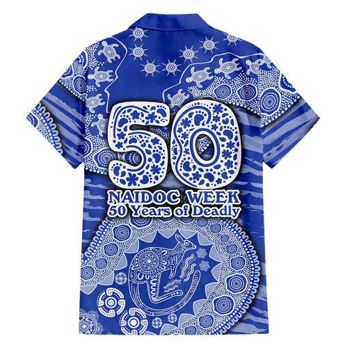 North Melbourne Kangaroos NAIDOC Week 2026 Family Matching Long Sleeve Bodycon Dress and Hawaiian Shirt Australian Aboriginal Dot Art Dreamtime Pattern Style