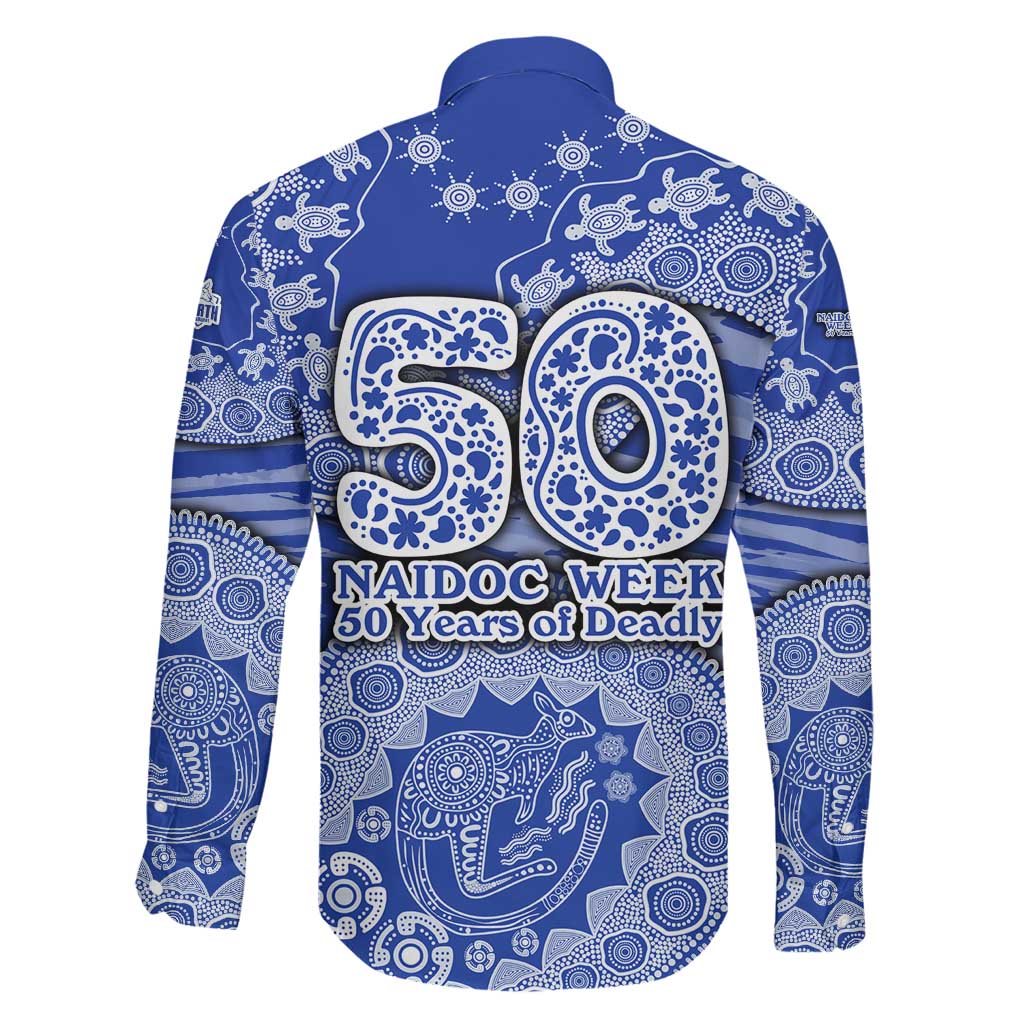 North Melbourne Kangaroos NAIDOC Week 2026 Family Matching Off Shoulder Short Dress and Hawaiian Shirt Australian Aboriginal Dot Art Dreamtime Pattern Style