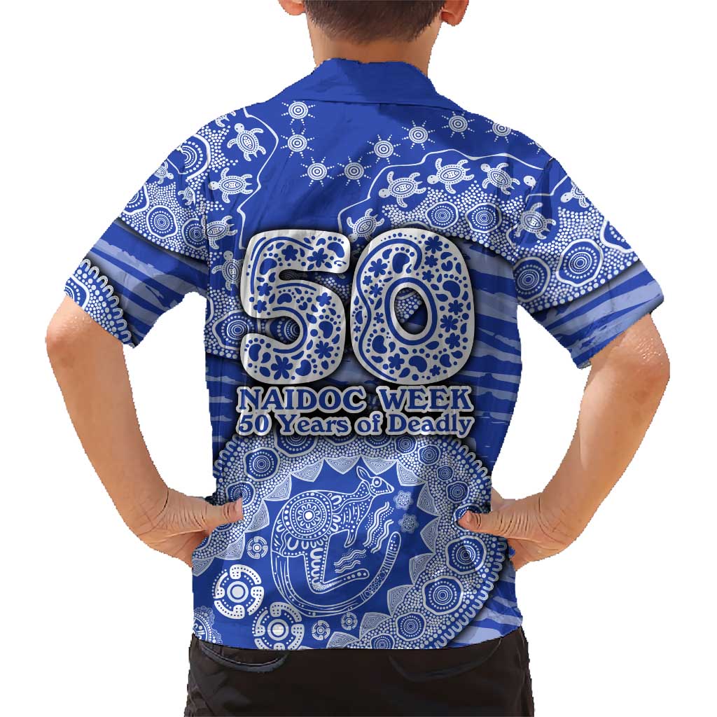 North Melbourne Kangaroos NAIDOC Week 2026 Family Matching Puletasi and Hawaiian Shirt Australian Aboriginal Dot Art Dreamtime Pattern Style