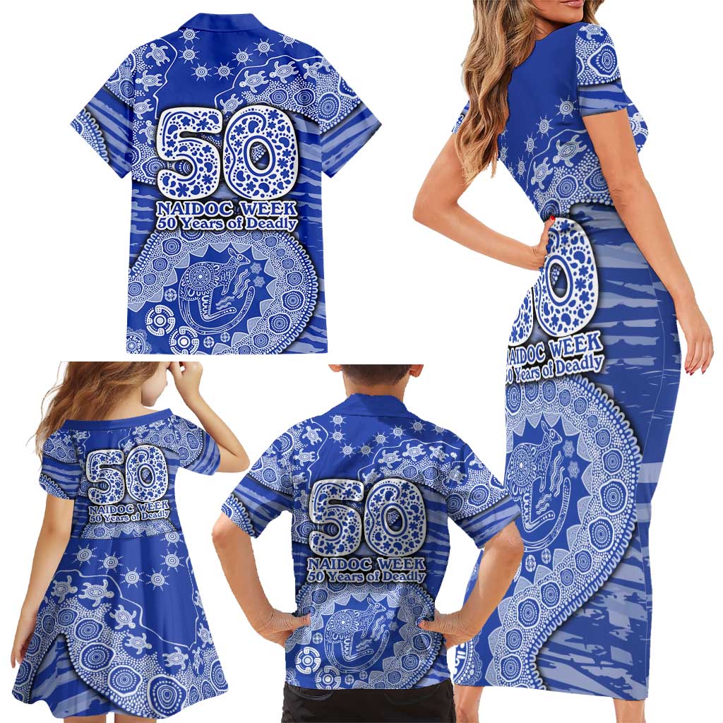 North Melbourne Kangaroos NAIDOC Week 2026 Family Matching Short Sleeve Bodycon Dress and Hawaiian Shirt Australian Aboriginal Dot Art Dreamtime Pattern Style