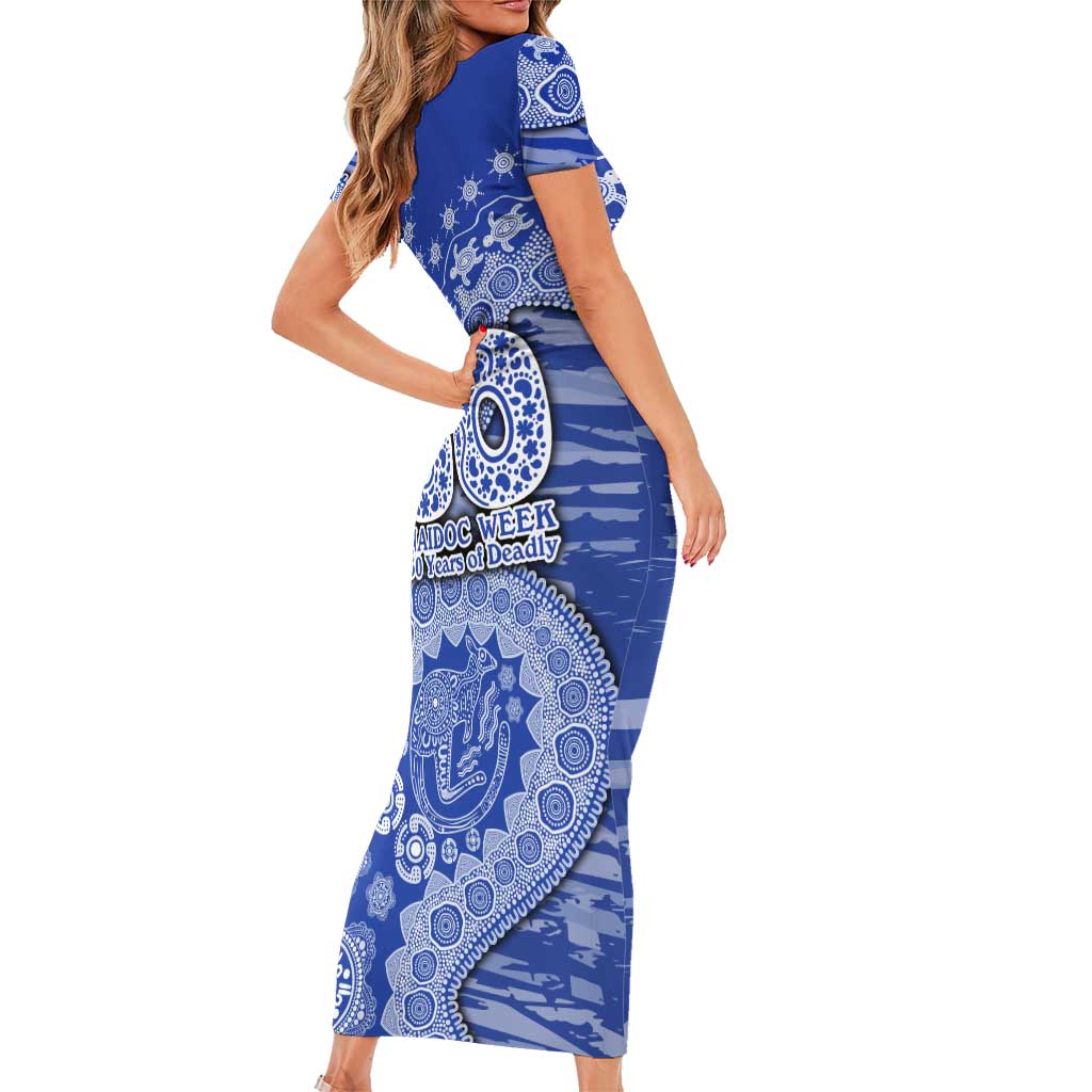 North Melbourne Kangaroos NAIDOC Week 2026 Family Matching Short Sleeve Bodycon Dress and Hawaiian Shirt Australian Aboriginal Dot Art Dreamtime Pattern Style