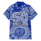 North Melbourne Kangaroos NAIDOC Week 2026 Family Matching Summer Maxi Dress and Hawaiian Shirt Australian Aboriginal Dot Art Dreamtime Pattern Style