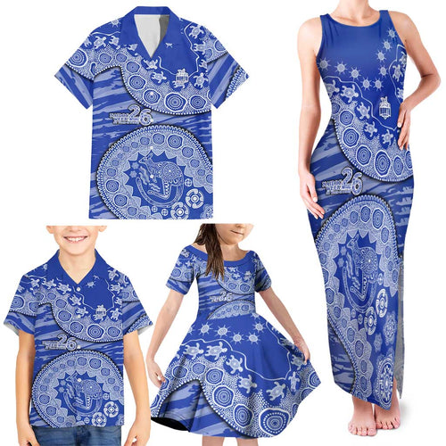North Melbourne Kangaroos NAIDOC Week 2026 Family Matching Tank Maxi Dress and Hawaiian Shirt Australian Aboriginal Dot Art Dreamtime Pattern Style