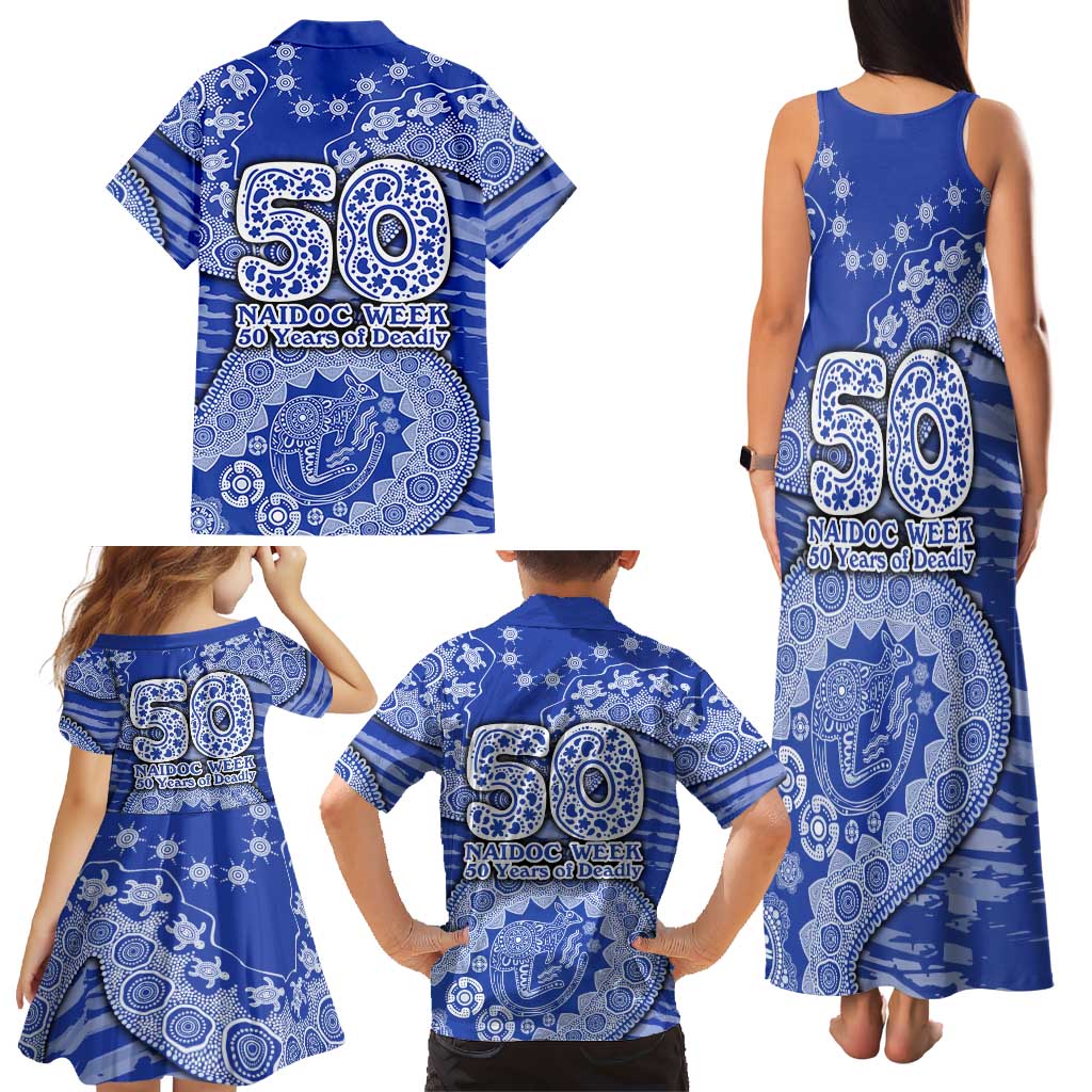 North Melbourne Kangaroos NAIDOC Week 2026 Family Matching Tank Maxi Dress and Hawaiian Shirt Australian Aboriginal Dot Art Dreamtime Pattern Style