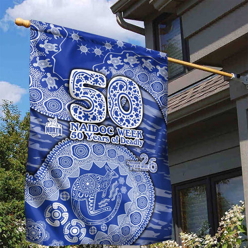 North Melbourne Kangaroos NAIDOC Week 2026 Garden Flag Australian Aboriginal Dot Art Dreamtime Pattern Style
