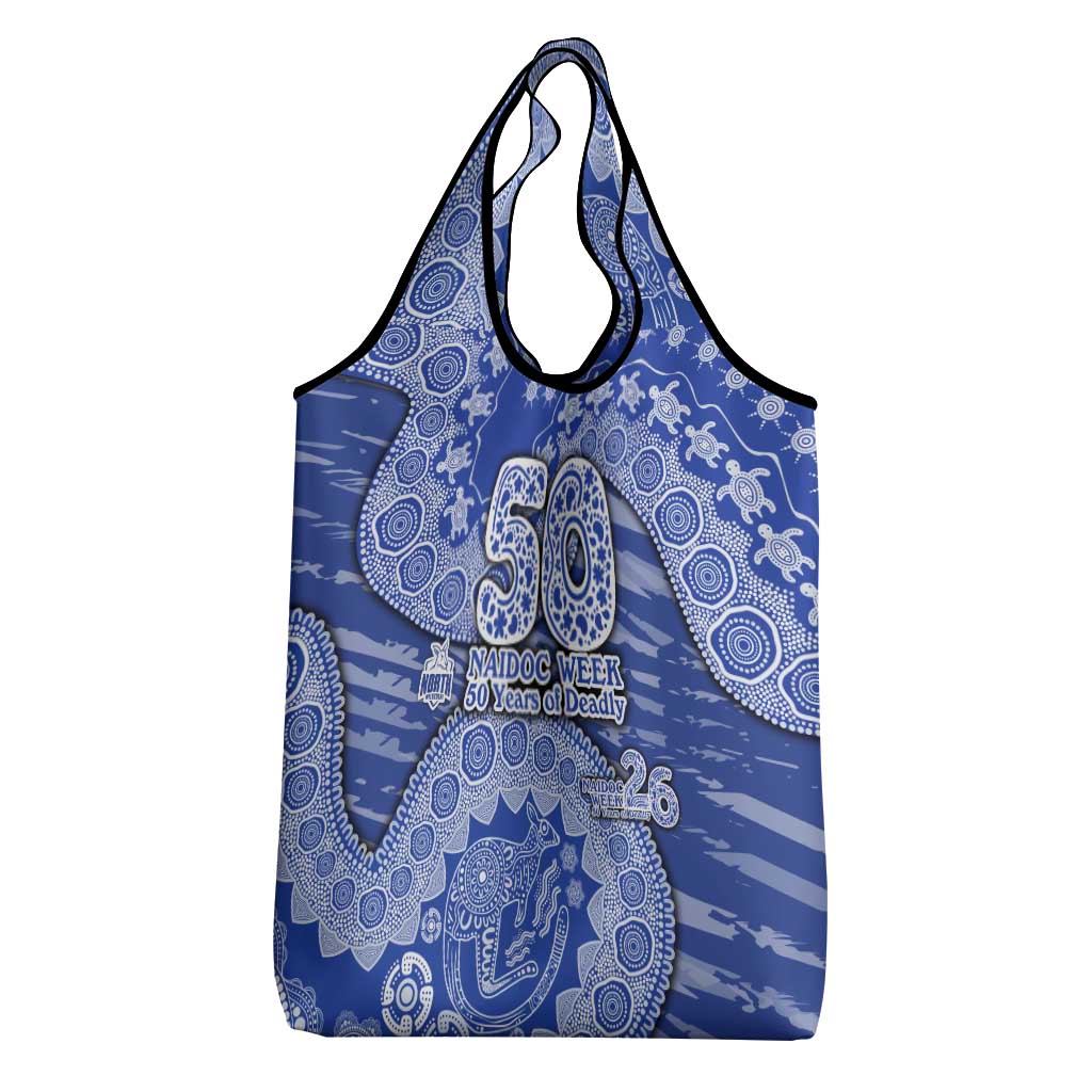 North Melbourne Kangaroos NAIDOC Week 2026 Grocery Bag Australian Aboriginal Dot Art Dreamtime Pattern Style