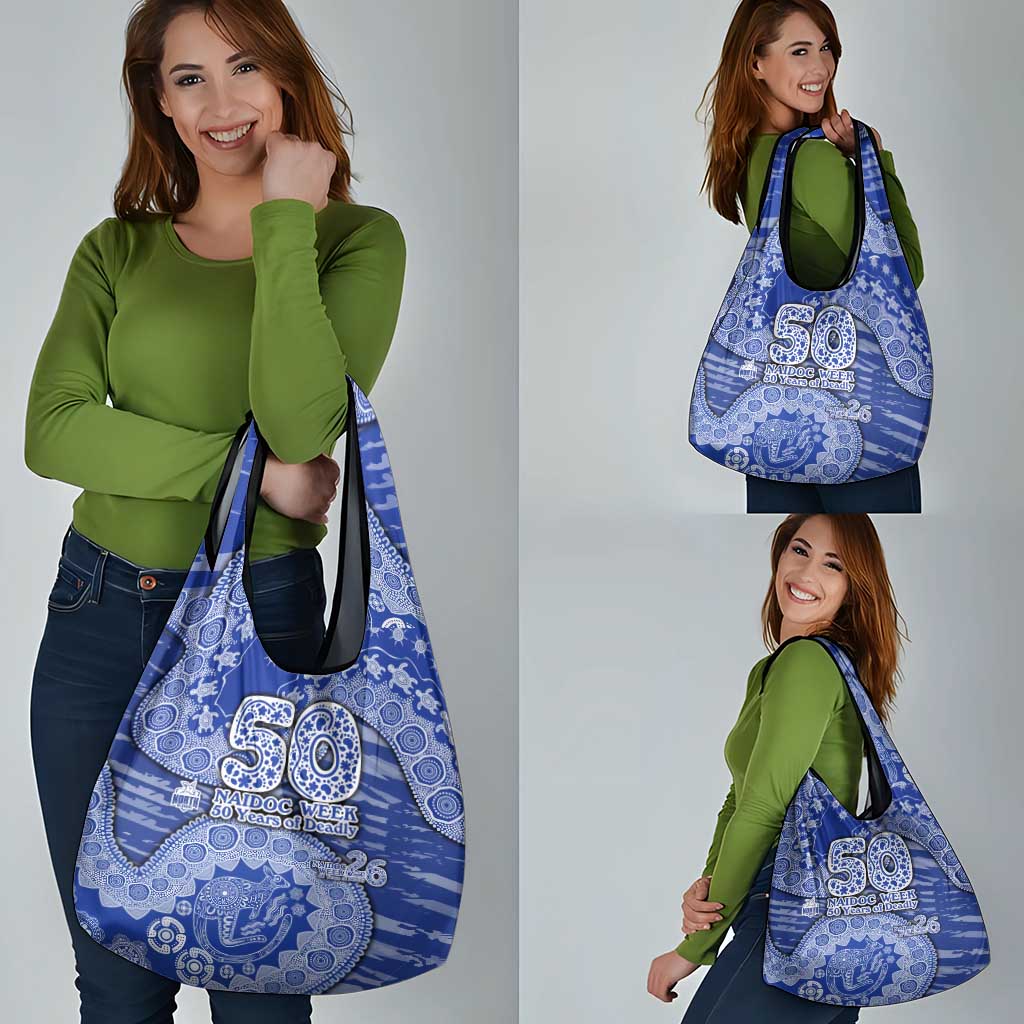 North Melbourne Kangaroos NAIDOC Week 2026 Grocery Bag Australian Aboriginal Dot Art Dreamtime Pattern Style