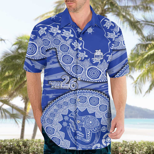 North Melbourne Kangaroos NAIDOC Week 2026 Hawaiian Shirt Australian Aboriginal Dot Art Dreamtime Pattern Style