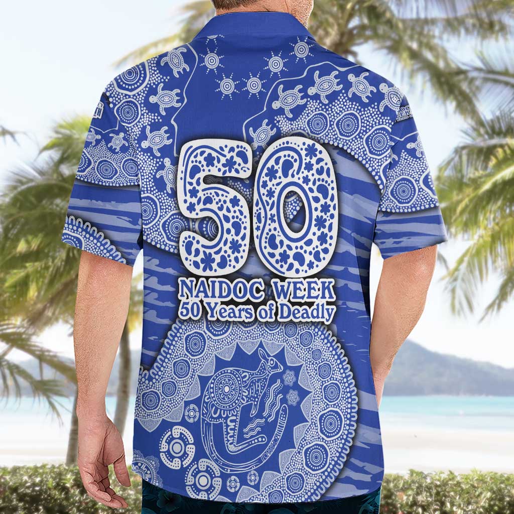 North Melbourne Kangaroos NAIDOC Week 2026 Hawaiian Shirt Australian Aboriginal Dot Art Dreamtime Pattern Style