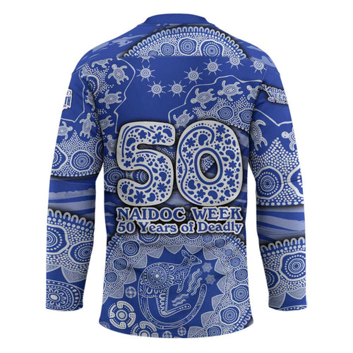 North Melbourne Kangaroos NAIDOC Week 2026 Hockey Jersey Australian Aboriginal Dot Art Dreamtime Pattern Style