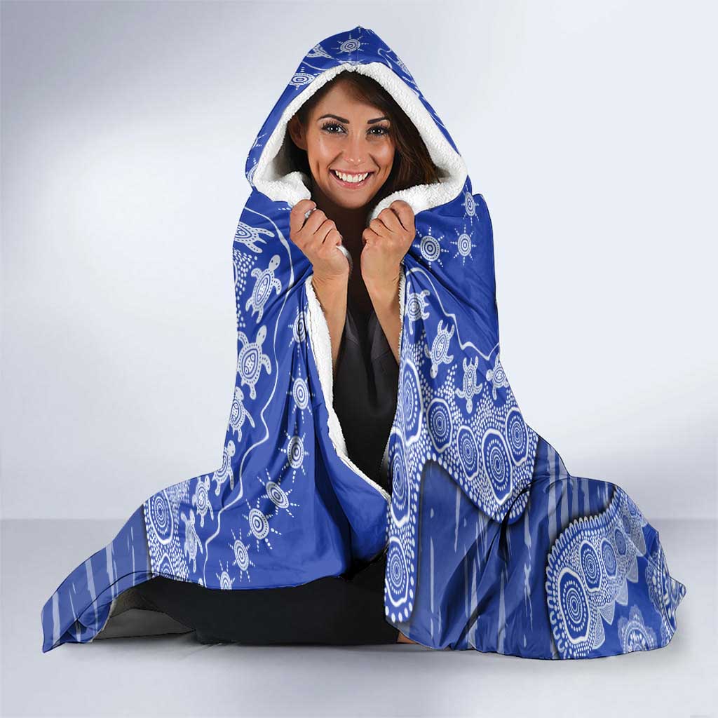 North Melbourne Kangaroos NAIDOC Week 2026 Hooded Blanket Australian Aboriginal Dot Art Dreamtime Pattern Style
