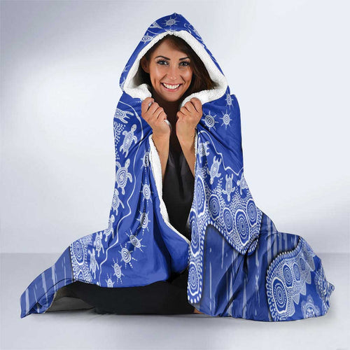 North Melbourne Kangaroos NAIDOC Week 2026 Hooded Blanket Australian Aboriginal Dot Art Dreamtime Pattern Style