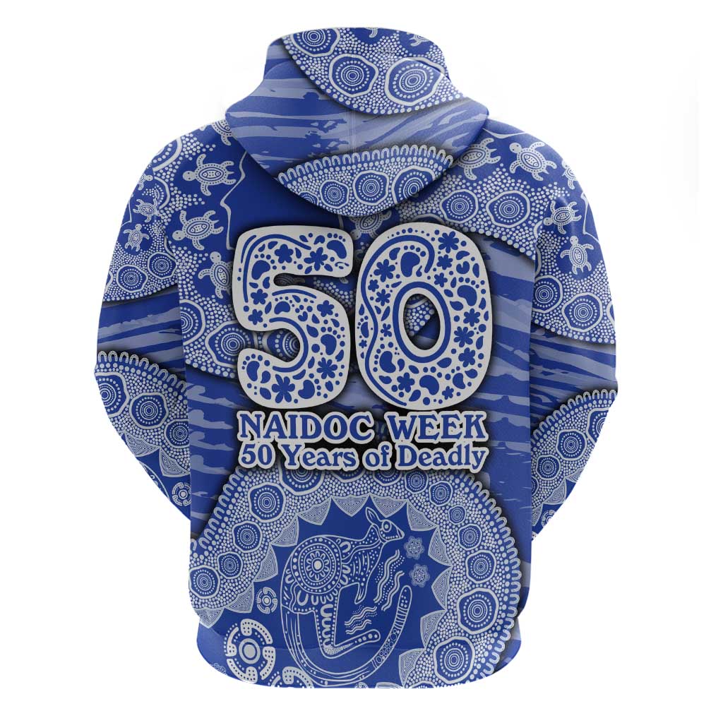 North Melbourne Kangaroos NAIDOC Week 2026 Hoodie Australian Aboriginal Dot Art Dreamtime Pattern Style
