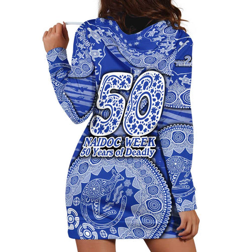 North Melbourne Kangaroos NAIDOC Week 2026 Hoodie Dress Australian Aboriginal Dot Art Dreamtime Pattern Style
