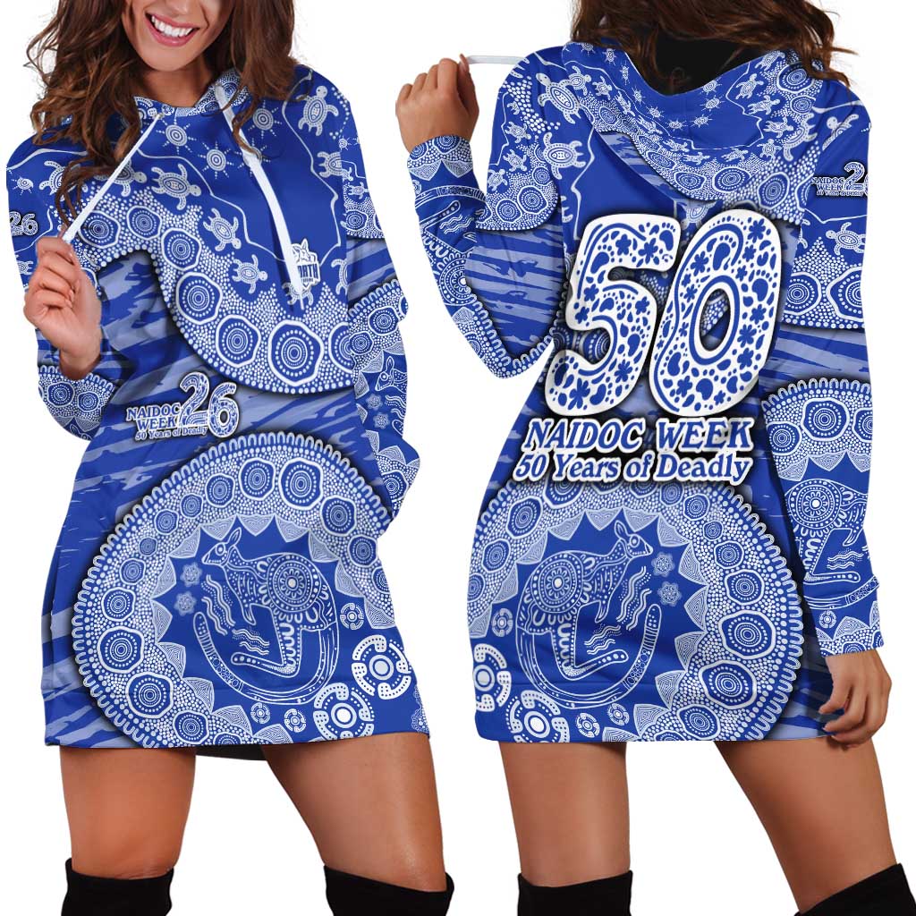 North Melbourne Kangaroos NAIDOC Week 2026 Hoodie Dress Australian Aboriginal Dot Art Dreamtime Pattern Style